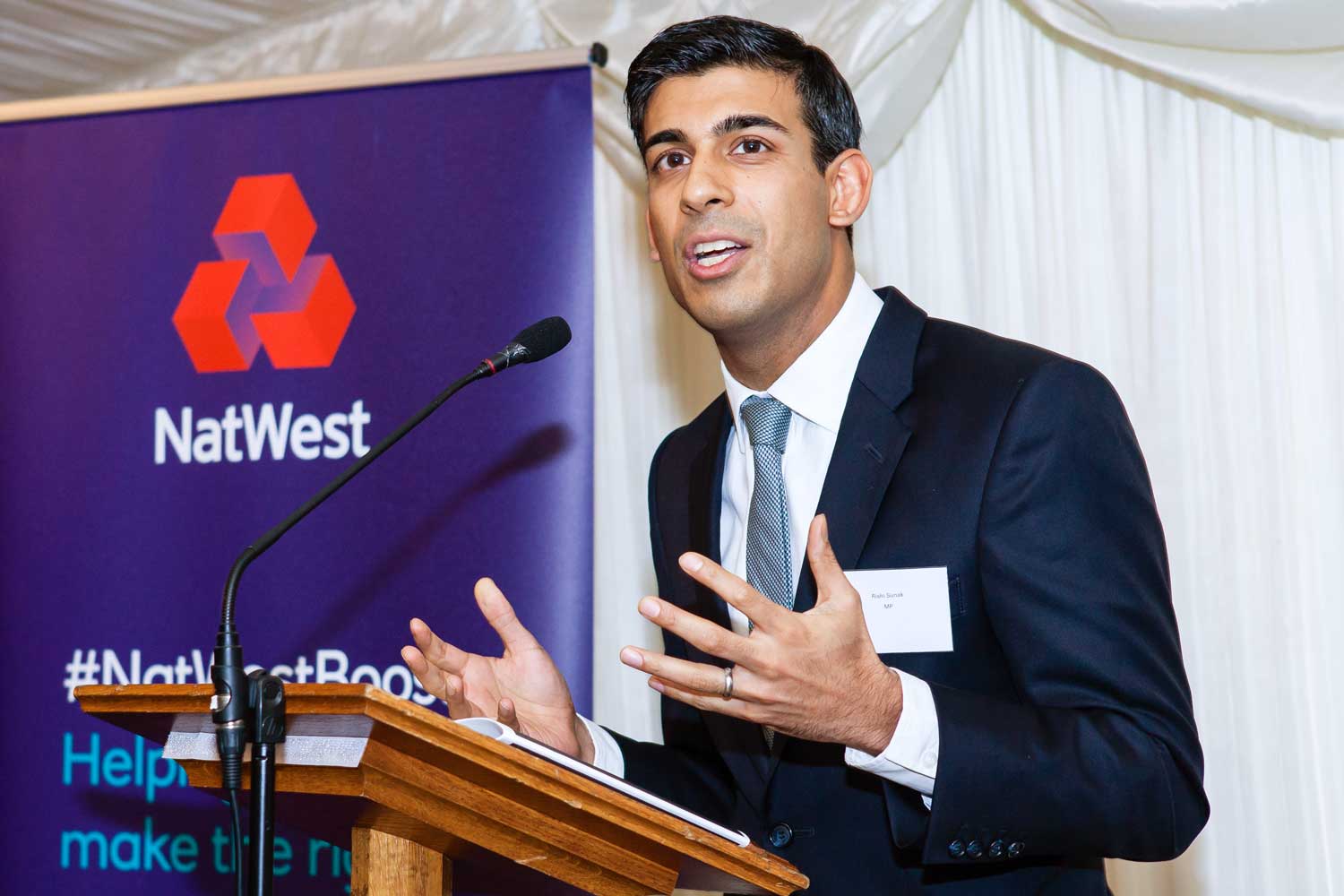 Event photography of Rishi Sunak for NatWest.